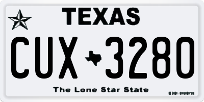 TX license plate CUX3280