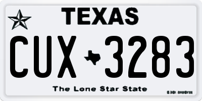 TX license plate CUX3283