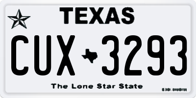 TX license plate CUX3293