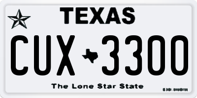 TX license plate CUX3300