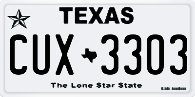 TX license plate CUX3303