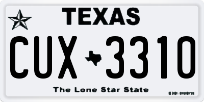 TX license plate CUX3310