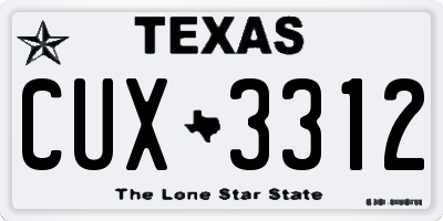 TX license plate CUX3312