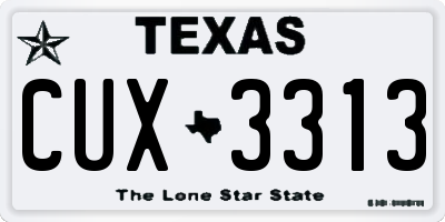 TX license plate CUX3313