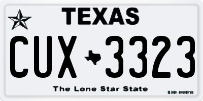 TX license plate CUX3323