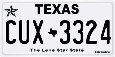 TX license plate CUX3324