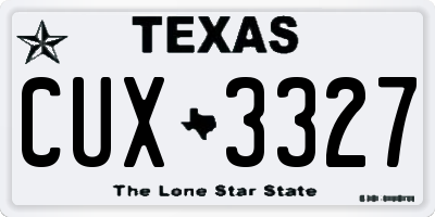 TX license plate CUX3327