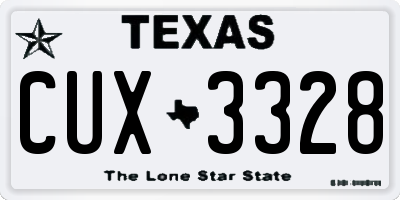 TX license plate CUX3328
