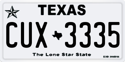 TX license plate CUX3335