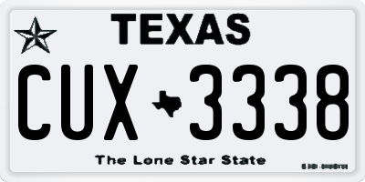 TX license plate CUX3338