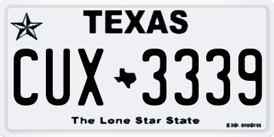 TX license plate CUX3339