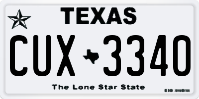 TX license plate CUX3340