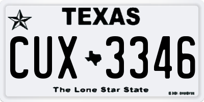 TX license plate CUX3346