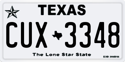 TX license plate CUX3348