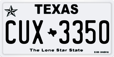TX license plate CUX3350