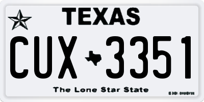 TX license plate CUX3351