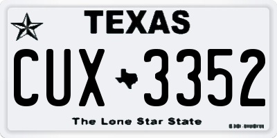 TX license plate CUX3352