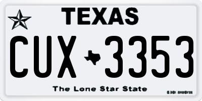 TX license plate CUX3353