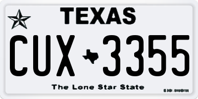 TX license plate CUX3355