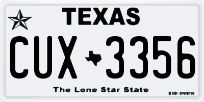 TX license plate CUX3356