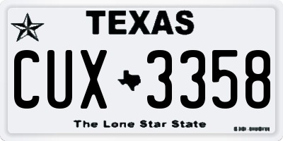 TX license plate CUX3358