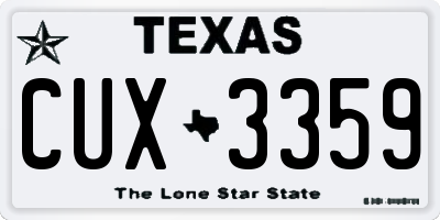 TX license plate CUX3359