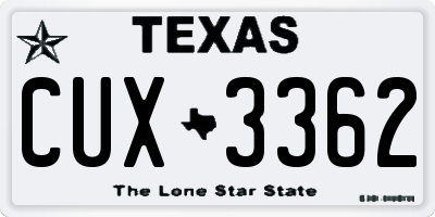 TX license plate CUX3362