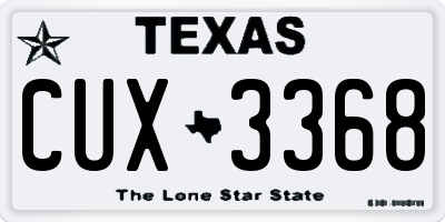 TX license plate CUX3368