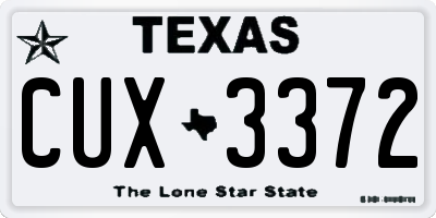 TX license plate CUX3372