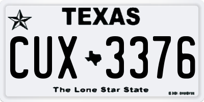 TX license plate CUX3376