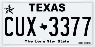 TX license plate CUX3377