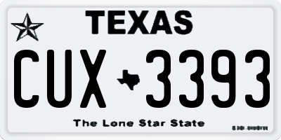 TX license plate CUX3393