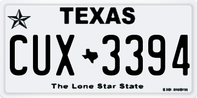 TX license plate CUX3394
