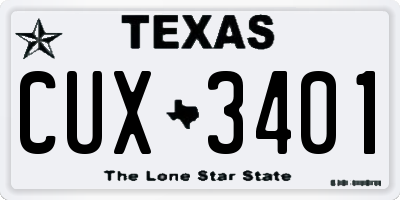 TX license plate CUX3401