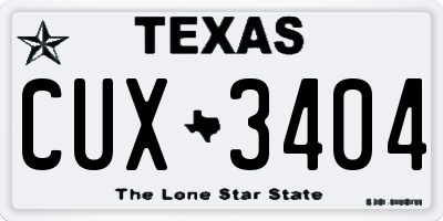 TX license plate CUX3404