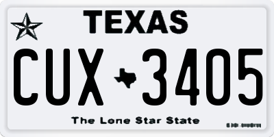 TX license plate CUX3405