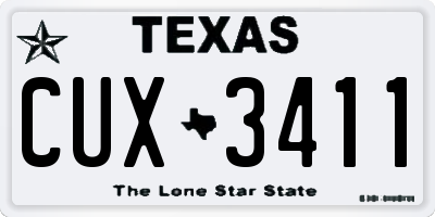 TX license plate CUX3411