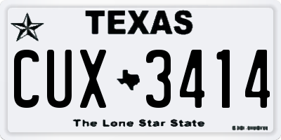 TX license plate CUX3414