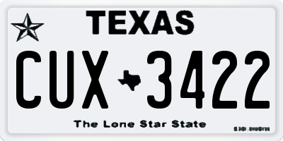 TX license plate CUX3422