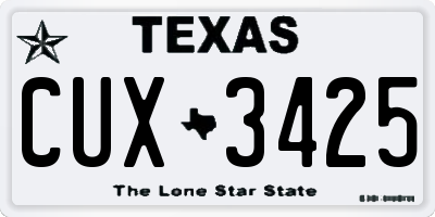 TX license plate CUX3425
