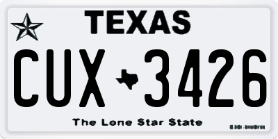 TX license plate CUX3426
