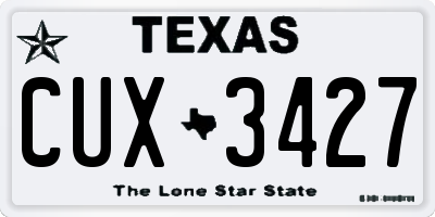 TX license plate CUX3427
