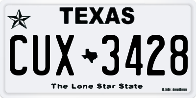 TX license plate CUX3428