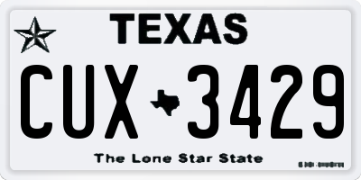TX license plate CUX3429