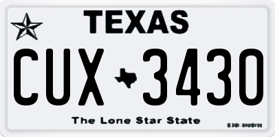 TX license plate CUX3430