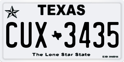 TX license plate CUX3435