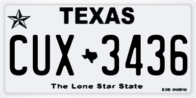 TX license plate CUX3436