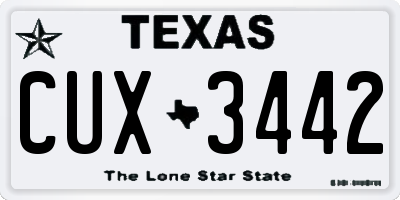 TX license plate CUX3442