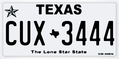 TX license plate CUX3444