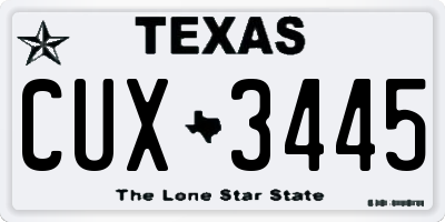 TX license plate CUX3445